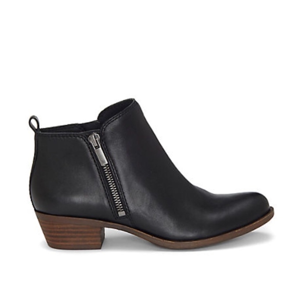 Lucky Brand black leather Basel Flat ankle booties
